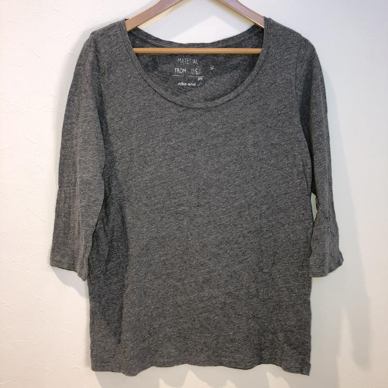 ニコアンド niko and... カットソー 七分袖 M 無地 灰 / グレー / レディース USED 古着 中古 10010792