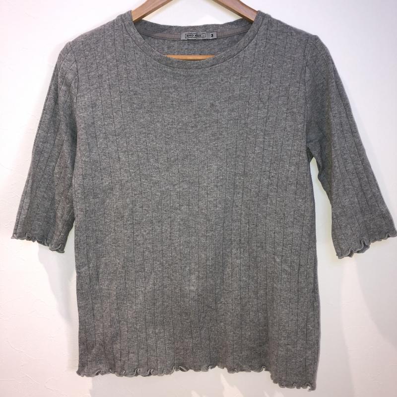 ニコアンド niko and... カットソー 七分袖 M 無地 灰 / グレー / レディース USED 古着 中古 10010799