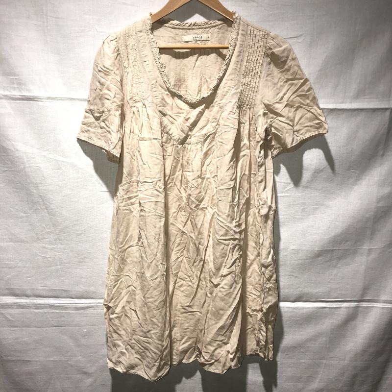 シュカ SHUCA チュニック 半袖 M 無地 ベージュ / ベージュ / レディース USED 古着 中古 10010828