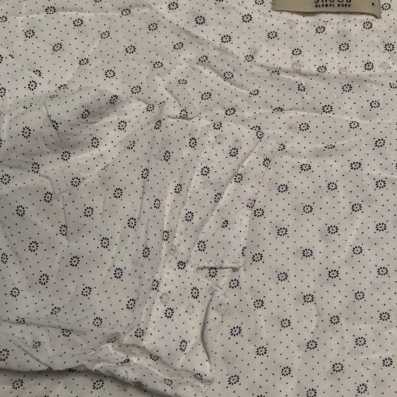 シュカ SHUCA チュニック 半袖 M ドット X 白 / ホワイト / X 青 / ブルー / X 赤 / レッド / レディース USED 古着 中古 10010829