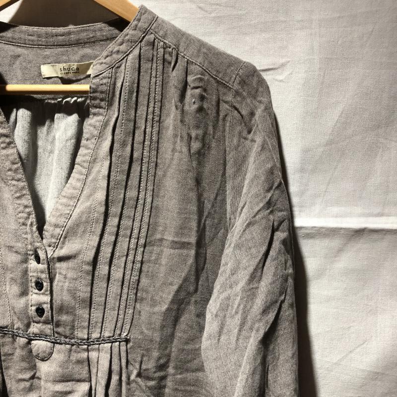 シュカ SHUCA チュニック 七分袖 M 無地 灰 / グレー / レディース USED 古着 中古 10010835