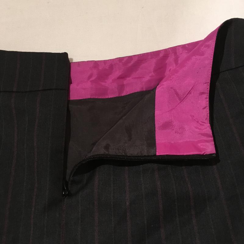 バナナリパブリック BANANA REPUBLIC スカート ひざ丈スカート 0 ストライプ 紺 / ネイビー / X 紫 / パープル / レディース USED 古着 中古 10010843