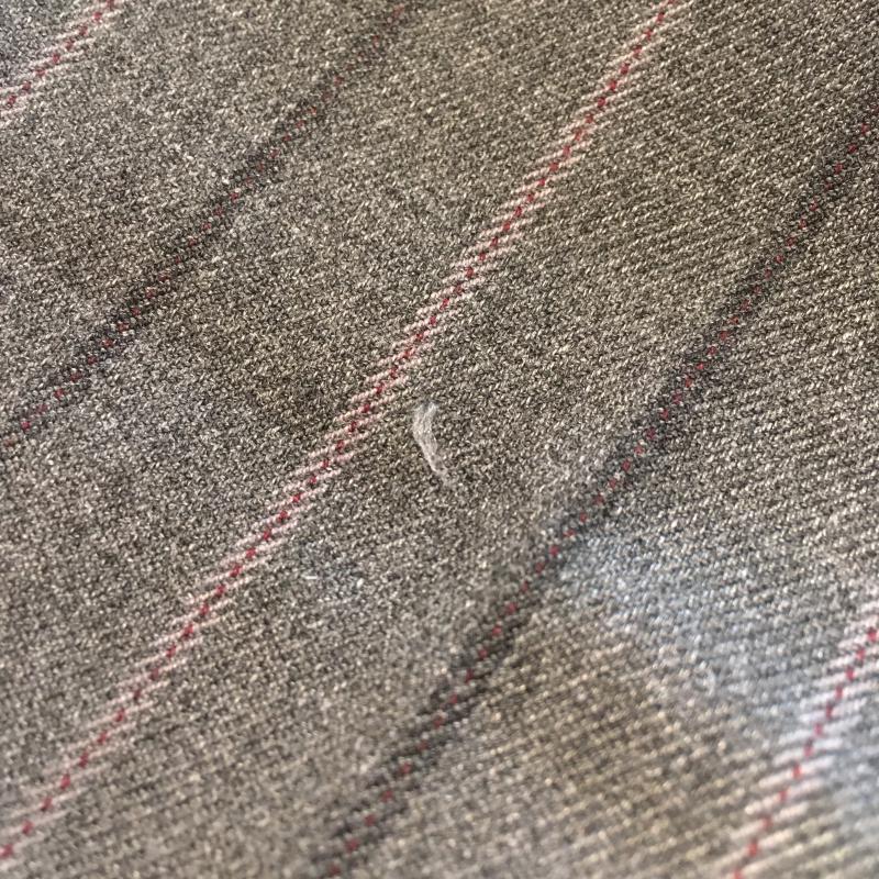 ユニクロ UNIQLO パンツ スラックス S ストライプ 灰 / グレー / X 赤 / レッド / レディース USED 古着 中古 10010844