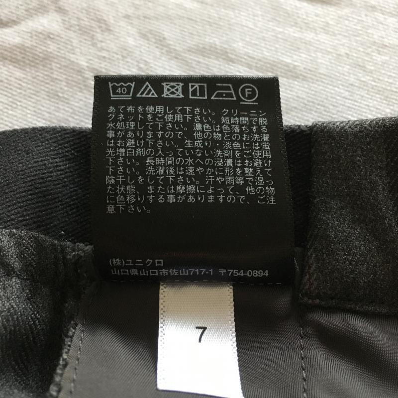 ユニクロ UNIQLO パンツ スラックス S ストライプ 灰 / グレー / X 赤 / レッド / レディース USED 古着 中古 10010844