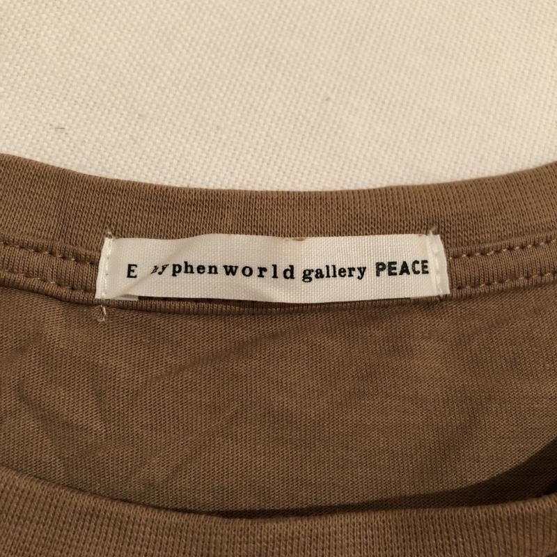 イーハイフンワールドギャラリーピー E hyphen world gallery PEACE カットソー 半袖 FREE 無地 茶 / ブラウン / レディース USED 古着 中古 10010868