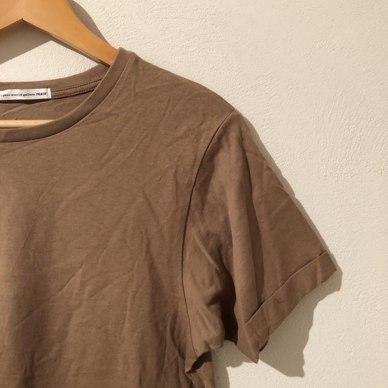 イーハイフンワールドギャラリーピー E hyphen world gallery PEACE カットソー 半袖 FREE 無地 茶 / ブラウン / レディース USED 古着 中古 10010868