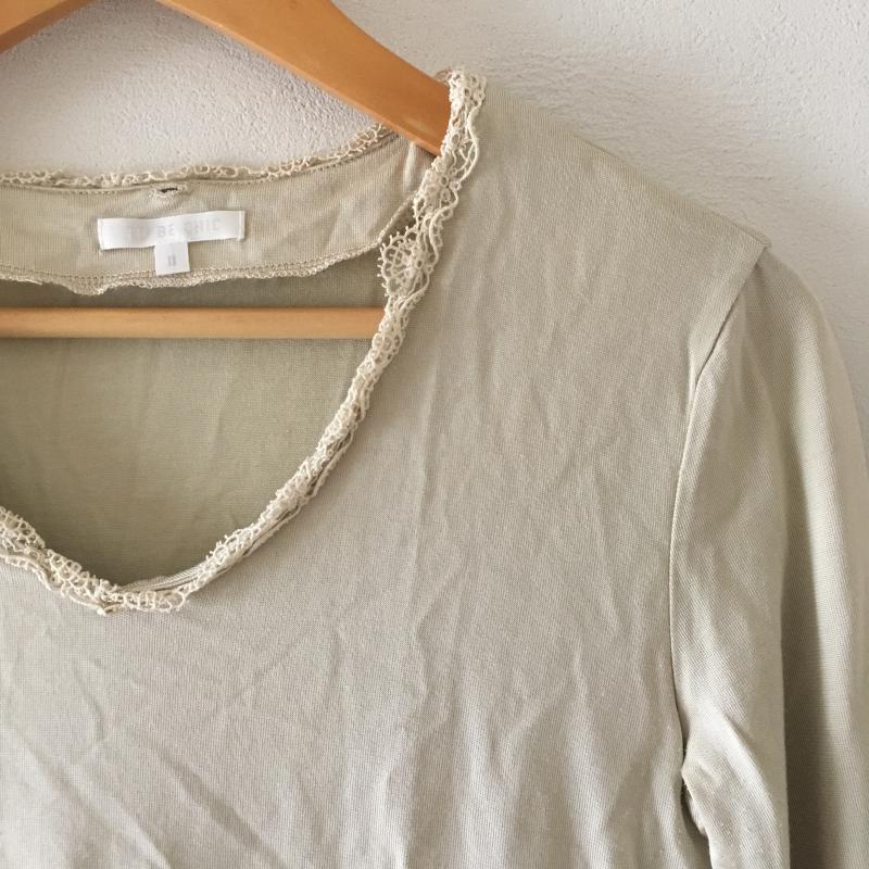 トゥー ビー シック TO BE CHIC カットソー 七分袖 2 無地 X 刺繍 緑 / グリーン / レディース USED 古着 中古 10010882