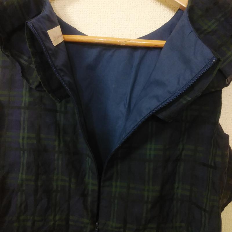 トランテアンソンドゥモード 31 Sons de mode カットソー 半袖 36 チェック 紺 / ネイビー / X 緑 / グリーン / レディース USED 古着 中古 10011033