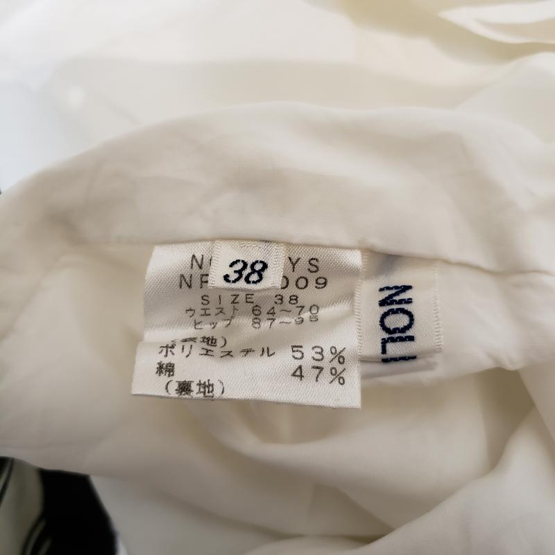 ノーリーズ NOLLEY'S スカート ひざ丈スカート 38 ストライプ 白 / ホワイト / X 黒 / ブラック / レディース USED 古着 中古 10011108