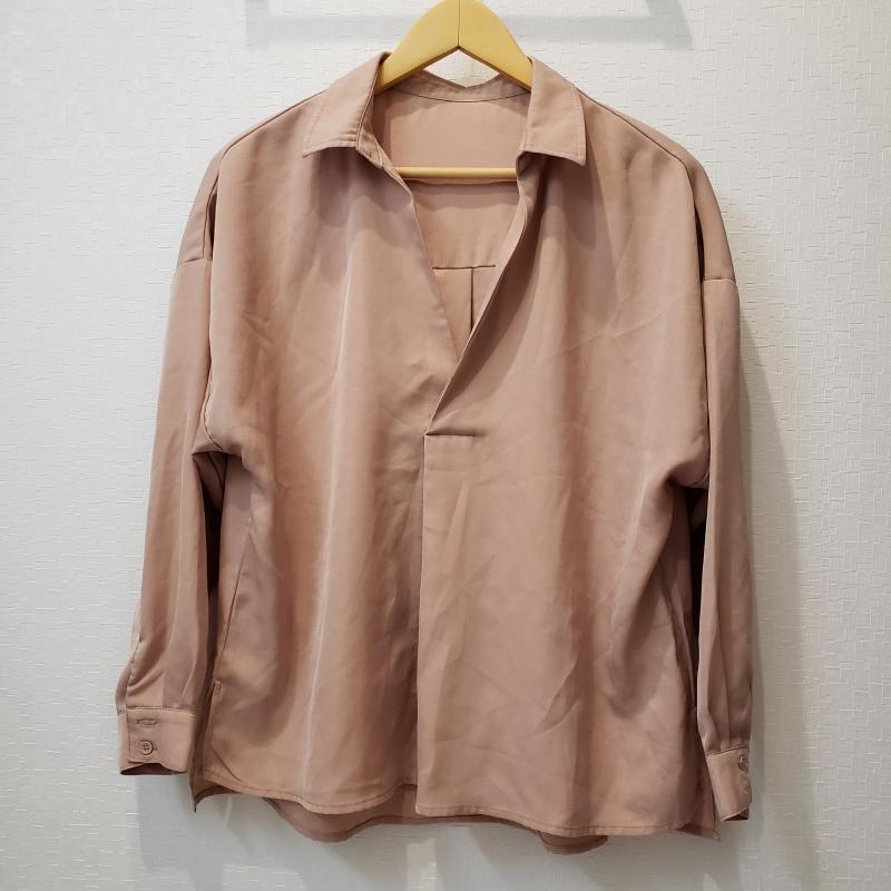 ジレ GYLE カットソー 長袖 M 無地 ベージュ / ベージュ / レディース USED 古着 中古 10011113