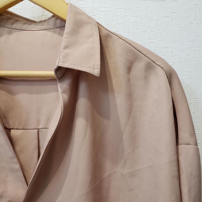 ジレ GYLE カットソー 長袖 M 無地 ベージュ / ベージュ / レディース USED 古着 中古 10011113