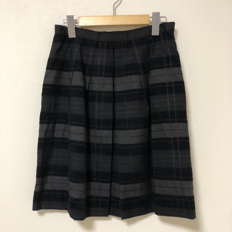 アンタイトル UNTITLED スカート ひざ丈スカート 2 チェック 黒 / ブラック / X 灰 / グレー / X 銀 / シルバー / レディース USED 古着 中古 10011161