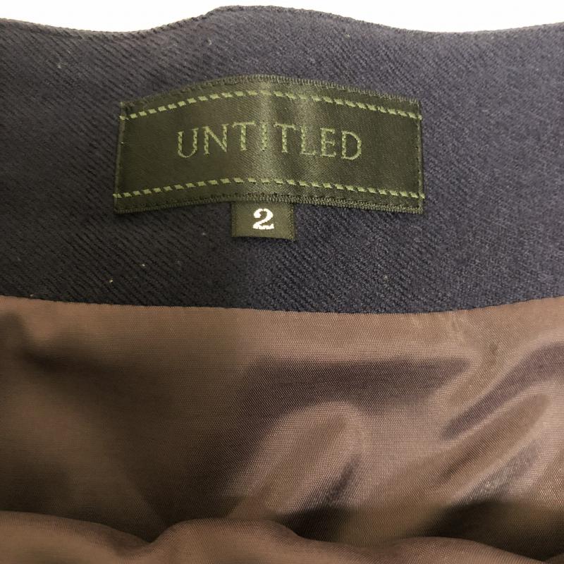 アンタイトル UNTITLED スカート ひざ丈スカート 2 無地 紺 / ネイビー / レディース USED 古着 中古 10011162