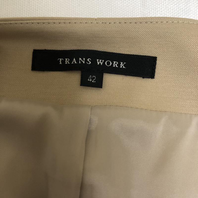 トランスワーク TRANS WORK スカート ひざ丈スカート 42 無地 ベージュ / ベージュ / レディース USED 古着 中古 10011167