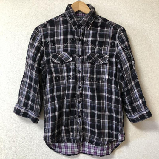 ビームス ハート BEAMS HEART シャツ、ブラウス 七分袖 S チェック 黒 / ブラック / X 白 / ホワイト / X 紫 / パープル / X マルチカラー / マルチカラー /  メンズ USED 古着 中古 10011219