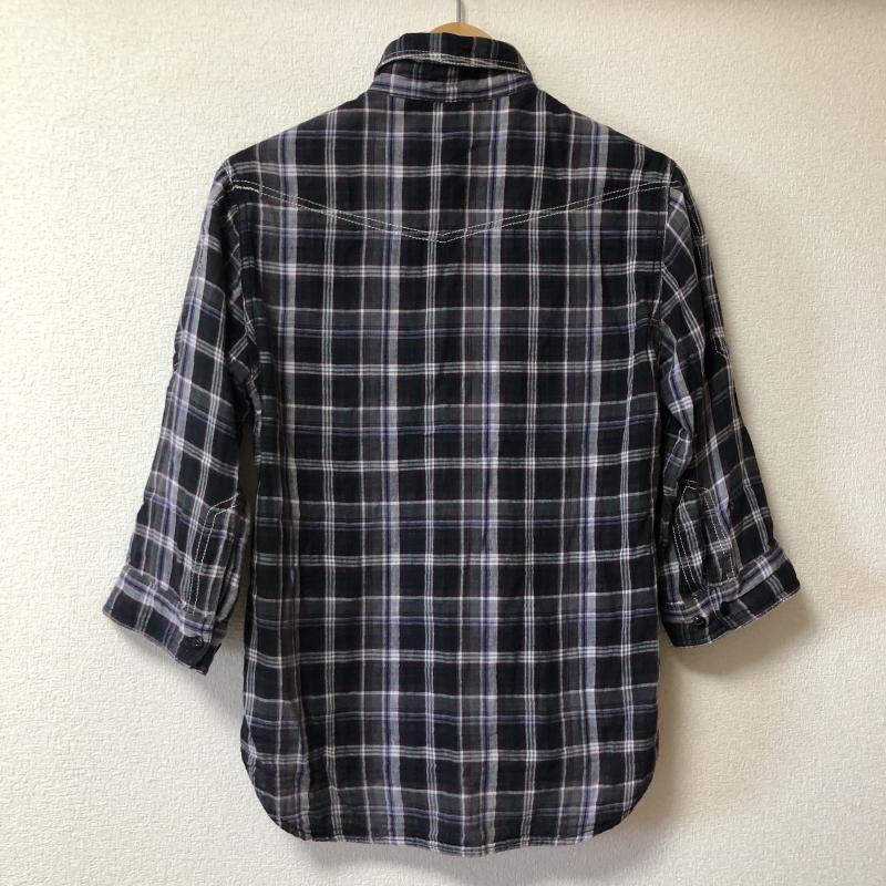 ビームス ハート BEAMS HEART シャツ、ブラウス 七分袖 S チェック 黒 / ブラック / X 白 / ホワイト / X 紫 / パープル / X マルチカラー / マルチカラー / メンズ USED 古着 中古 10011219