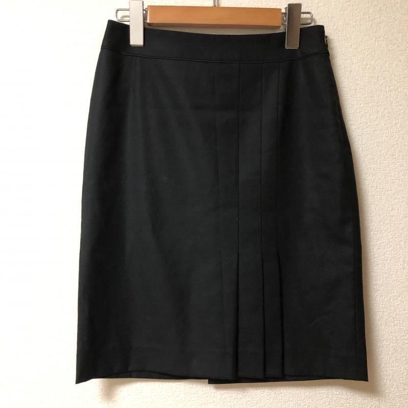 インディヴィ INDIVI スカート ミニスカート 36 無地 黒 / ブラック / レディース USED 古着 中古 10011246
