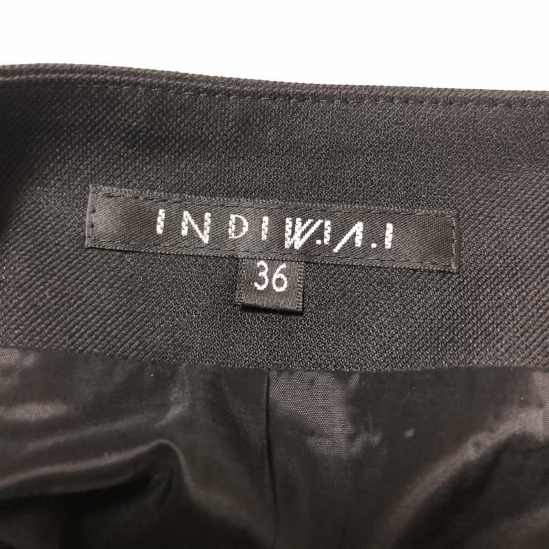 インディヴィ INDIVI スカート ミニスカート 36 無地 黒 / ブラック / レディース USED 古着 中古 10011246