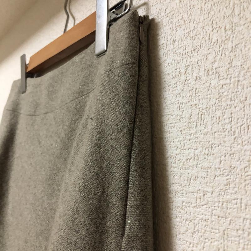 アンタイトル UNTITLED スカート ひざ丈スカート 2 無地 ベージュ / ベージュ / レディース USED 古着 中古 10011249