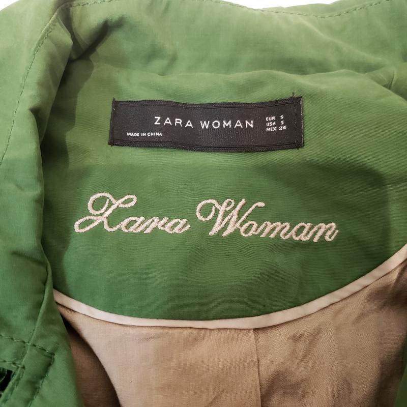 ザラウーマン ZARA WOMAN コート トレンチコート S 無地 緑 / グリーン / レディース USED 古着 中古 10011448