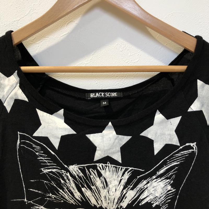 ブラックスコア BLACK SCORE カットソー 半袖 M 無地 X キャラクター X プリント 黒 / ブラック / X 白 / ホワイト / レディース USED 古着 中古 10011467