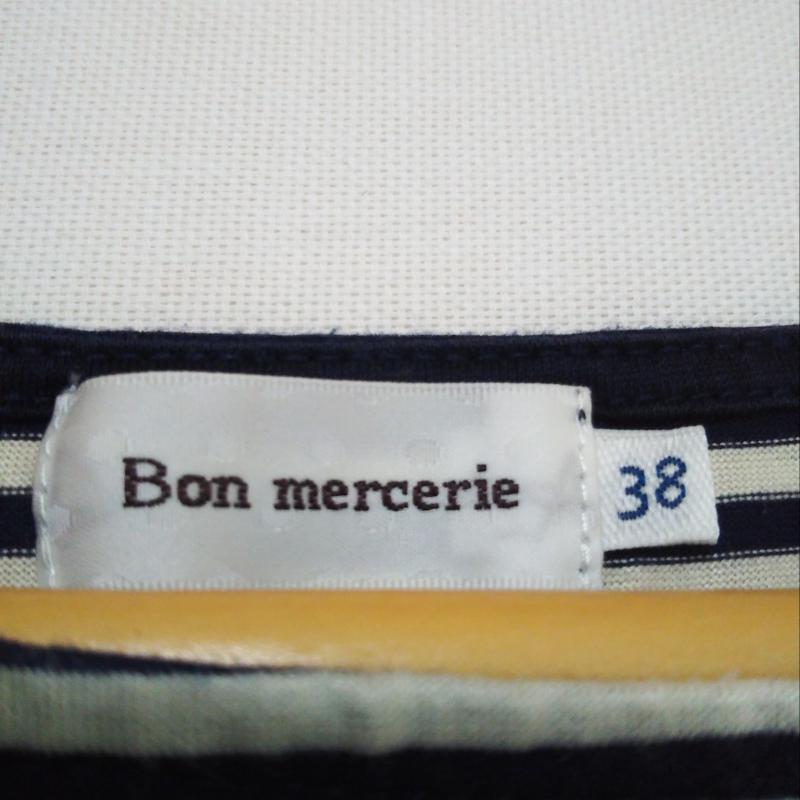 ボンメルスリー Bon mercerie タンクトップ タンクトップ 38 ボーダー柄 白 / ホワイト / X 紺 / ネイビー / レディース USED 古着 中古 10011521