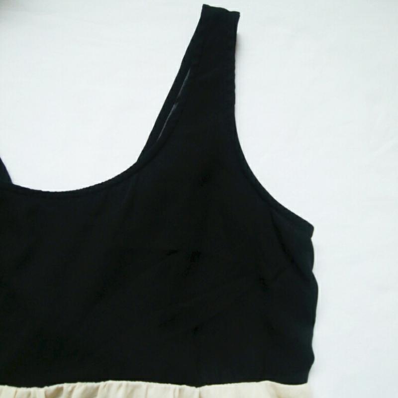 イング INGNI シャツ、ブラウス 半袖 M 無地 ベージュ / ベージュ / X 黒 / ブラック / レディース USED 古着 中古 10011561