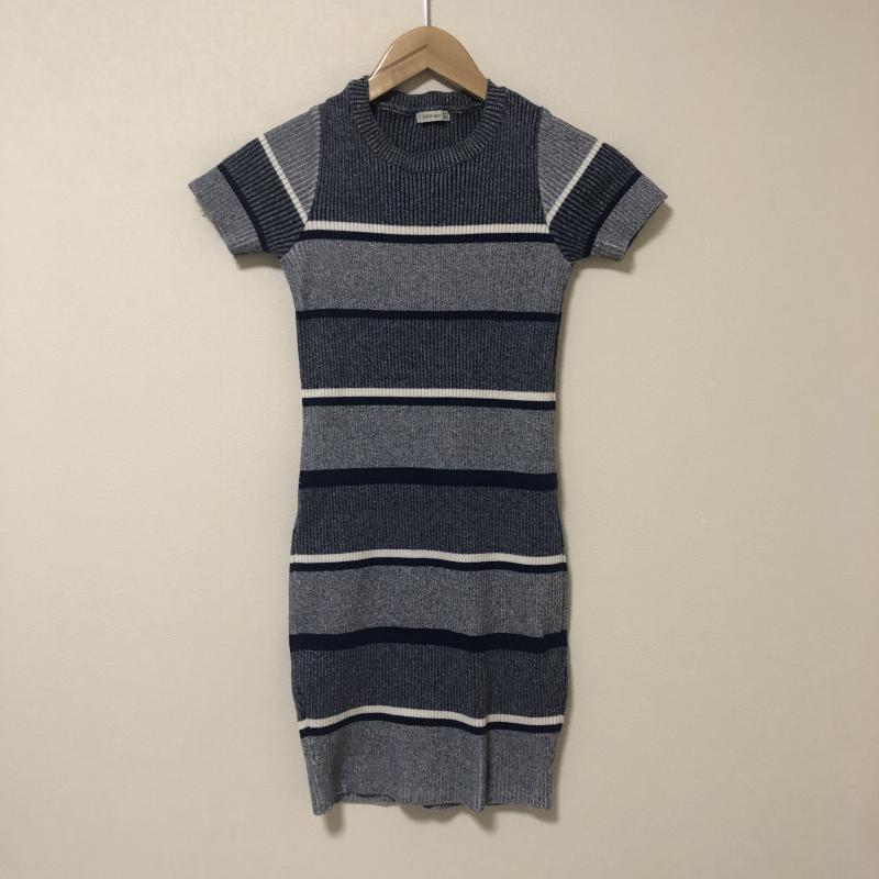 ザラニット ZARA KNIT ワンピース ミニスカート ニットワンピース S ボーダー柄 X 無地 紺 / ネイビー / X 白 / ホワイト / レディース USED 古着 中古 10011597
