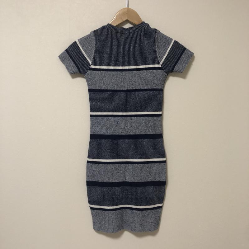 ザラニット ZARA KNIT ワンピース ミニスカート ニットワンピース S ボーダー柄 X 無地 紺 / ネイビー / X 白 / ホワイト / レディース USED 古着 中古 10011597