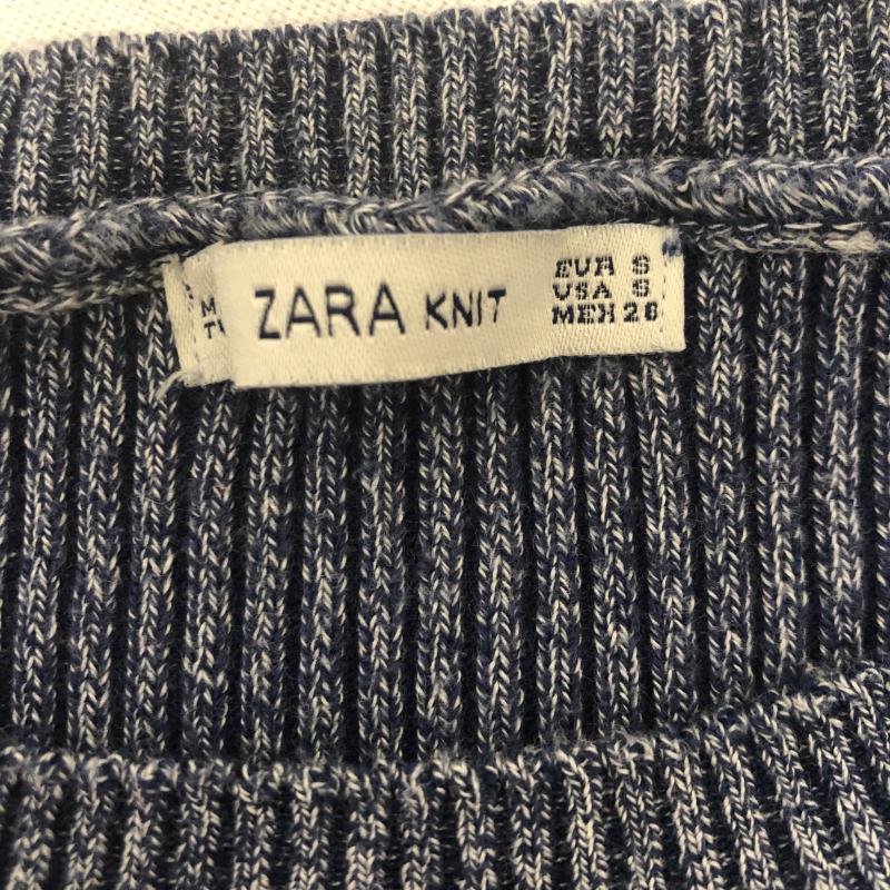 ザラニット ZARA KNIT ワンピース ミニスカート ニットワンピース S ボーダー柄 X 無地 紺 / ネイビー / X 白 / ホワイト / レディース USED 古着 中古 10011597