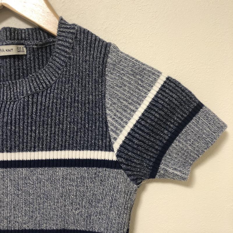 ザラニット ZARA KNIT ワンピース ミニスカート ニットワンピース S ボーダー柄 X 無地 紺 / ネイビー / X 白 / ホワイト / レディース USED 古着 中古 10011597