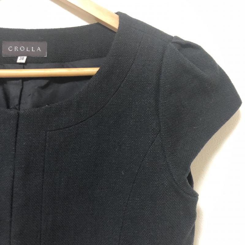 クローラ crolla ベスト ベスト 38 無地 黒 / ブラック / レディース USED 古着 中古 10011609