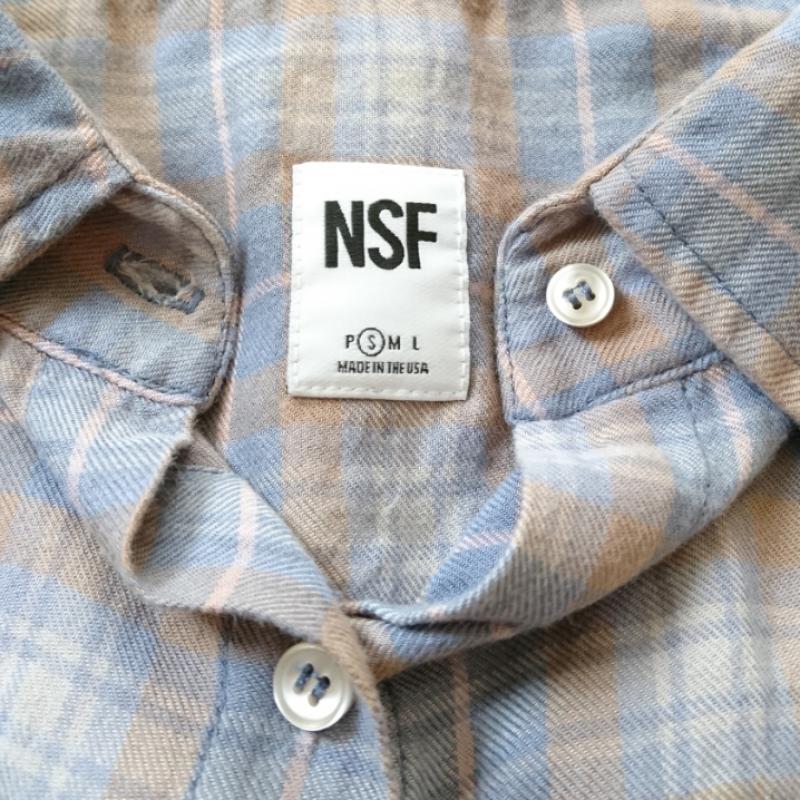 エヌエスエフ NSF シャツ、ブラウス 長袖 S チェック 青 / ブルー / X 白 / ホワイト / X 橙 / オレンジ / レディース USED 古着 中古 10011674