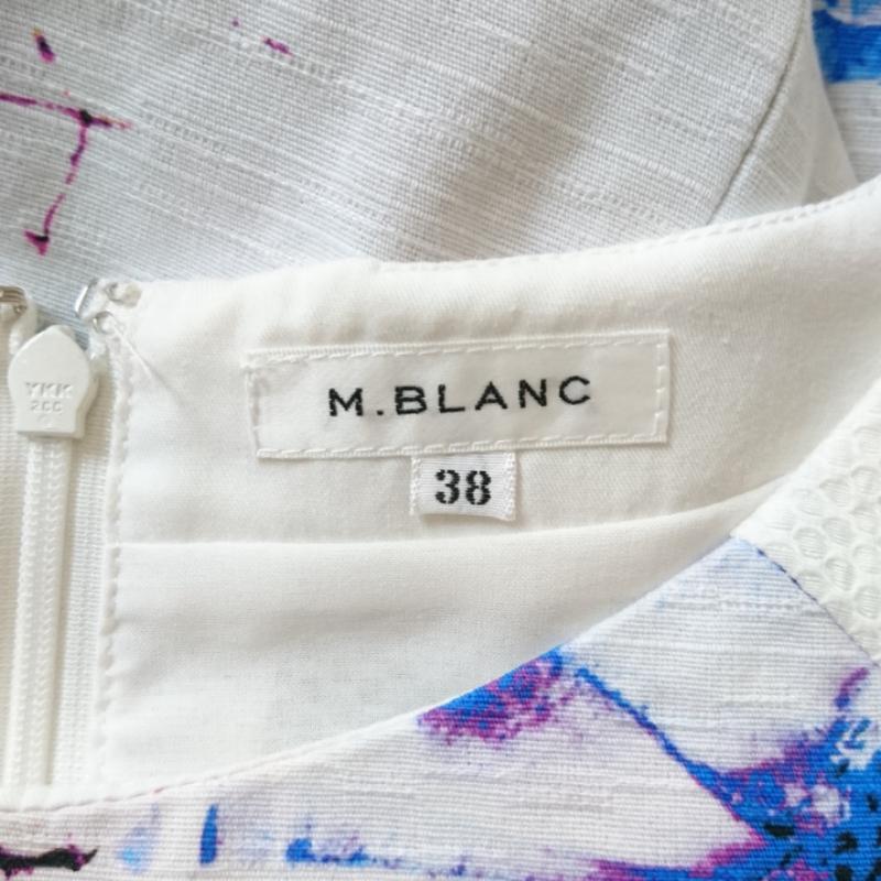 エムブラン M.BLANC ワンピース ひざ丈スカート 38 花柄 白 / ホワイト / X マルチカラー / マルチカラー / レディース USED 古着 中古 10011686