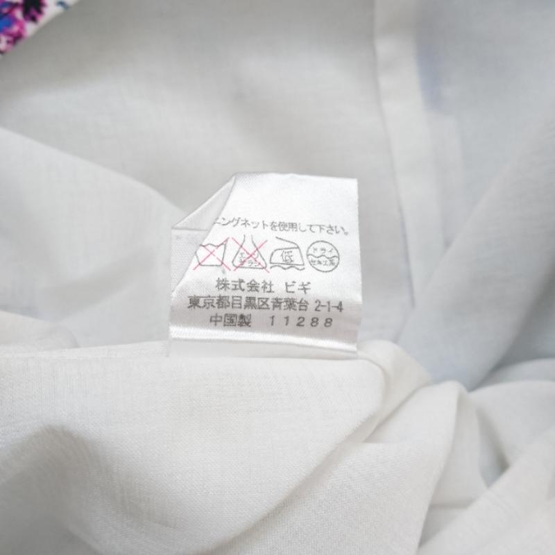 エムブラン M.BLANC ワンピース ひざ丈スカート 38 花柄 白 / ホワイト / X マルチカラー / マルチカラー / レディース USED 古着 中古 10011686