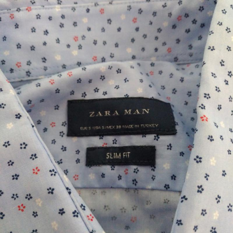 ザラメン ZARA MAN シャツ、ブラウス 長袖 S 花柄 青 / ブルー / X 赤 / レッド / X 紺 / ネイビー / メンズ USED 古着 中古 10011721