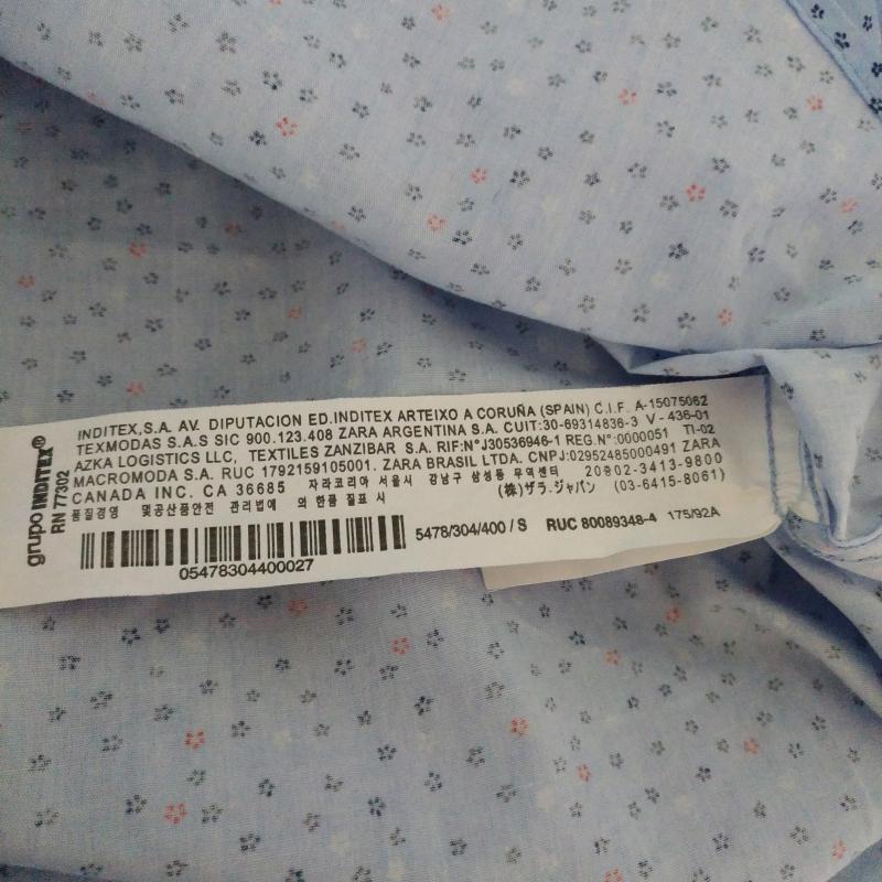 ザラメン ZARA MAN シャツ、ブラウス 長袖 S 花柄 青 / ブルー / X 赤 / レッド / X 紺 / ネイビー / メンズ USED 古着 中古 10011721