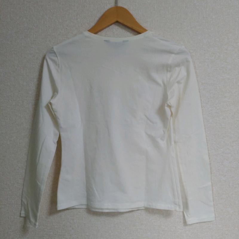 エポカ EPOCA Tシャツ 長袖 40 無地 X 刺繍 白 / ホワイト / X 銀 / シルバー / レディース USED 古着 中古 10011739