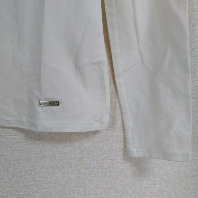 エポカ EPOCA Tシャツ 長袖 40 無地 X 刺繍 白 / ホワイト / X 銀 / シルバー / レディース USED 古着 中古 10011739