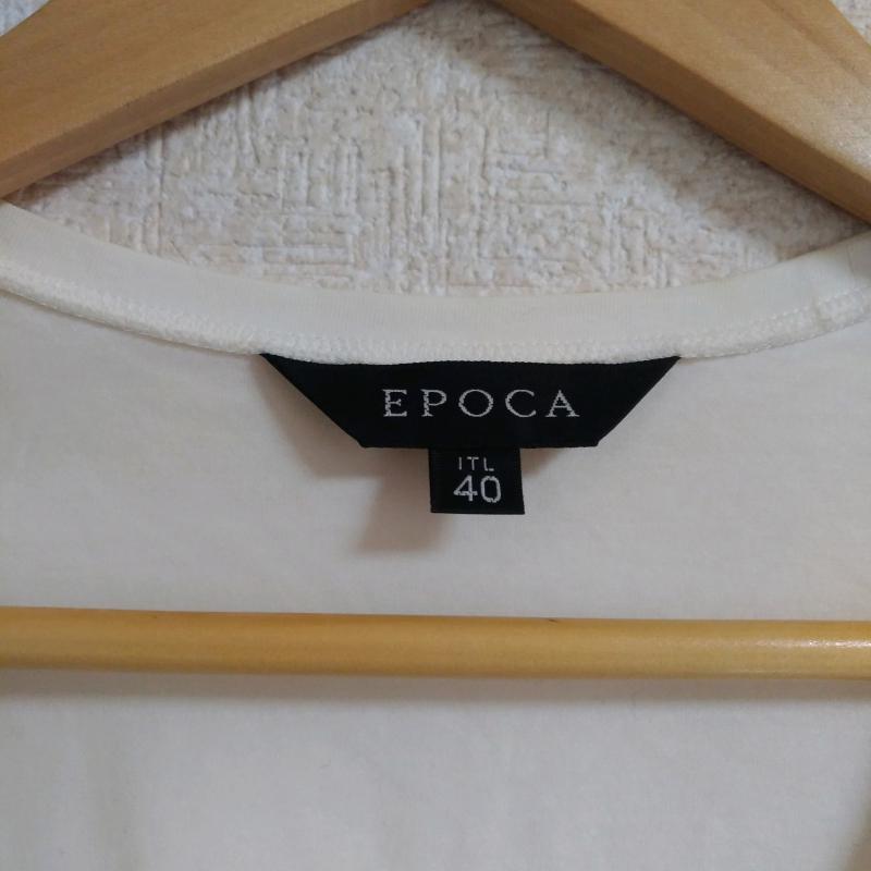 エポカ EPOCA Tシャツ 長袖 40 無地 X 刺繍 白 / ホワイト / X 銀 / シルバー / レディース USED 古着 中古 10011739