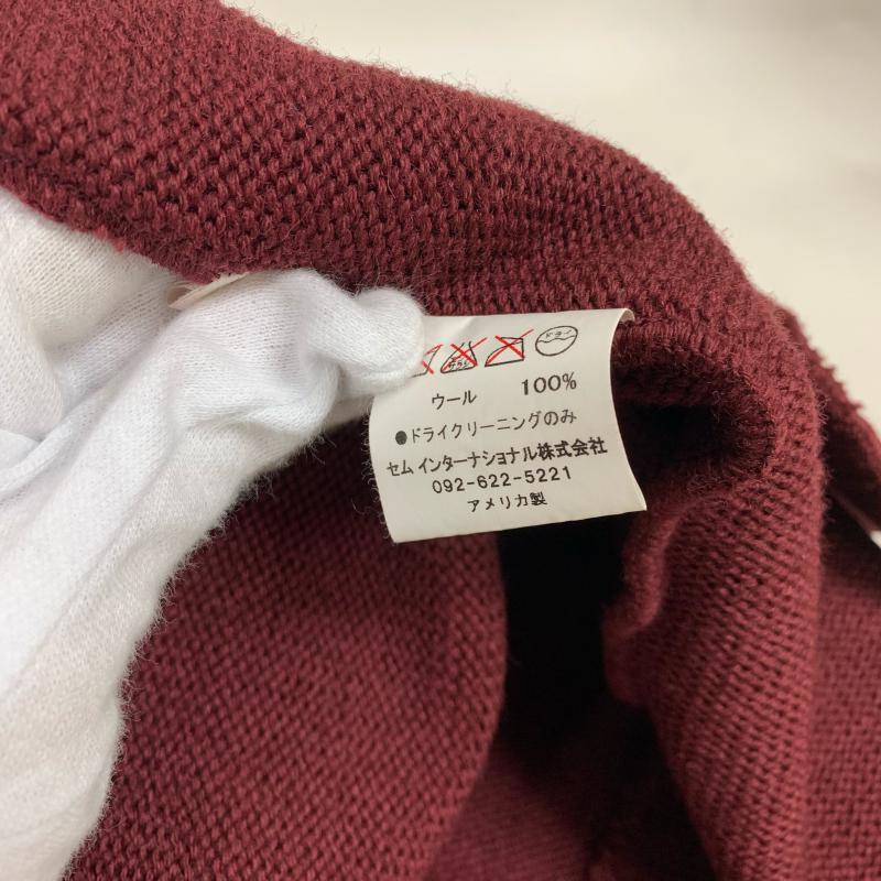 スクーカム SKOOKUM カーディガン 長袖 アメリカ製 ニットカーディガン 34 無地 X ワンポイント 茶 / ブラウン / メンズ USED 古着 中古 10011793