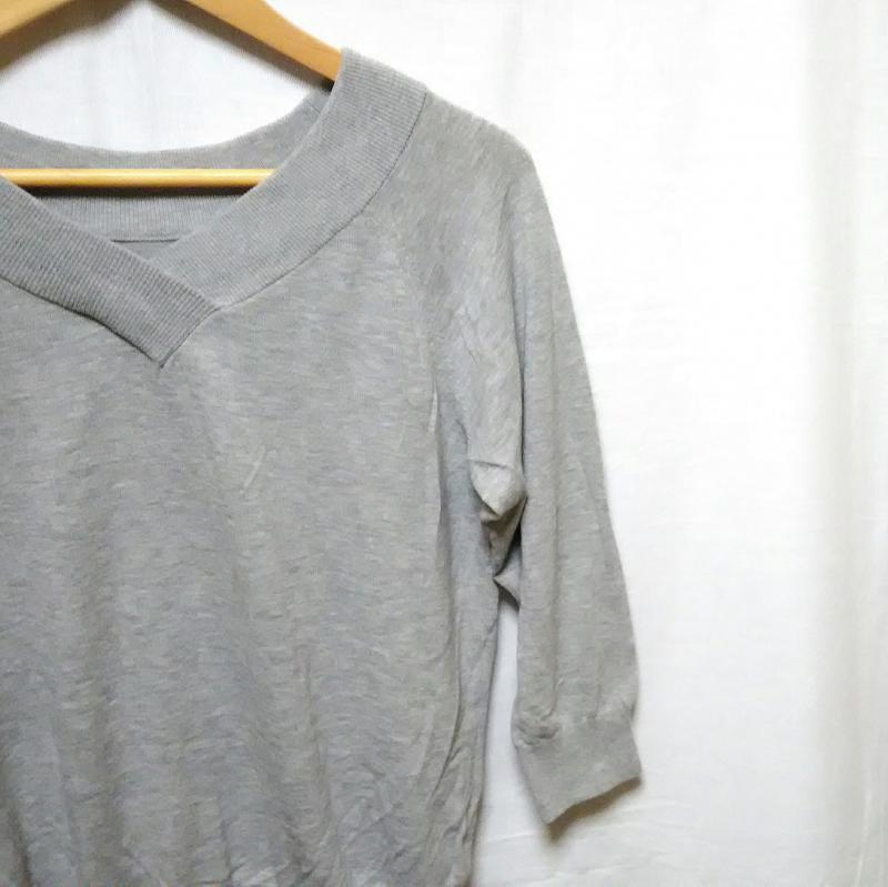 ビス ViS カットソー 七分袖 M 無地 灰 / グレー / レディース USED 古着 中古 10011897