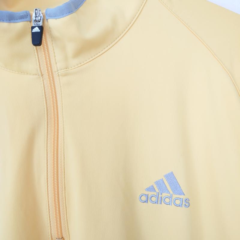 アディダス adidas トップス トップス 2way/ジャージ 無地 X ワンポイント 灰 / グレー / X 黄 / イエロー / メンズ USED 古着 中古 10011917