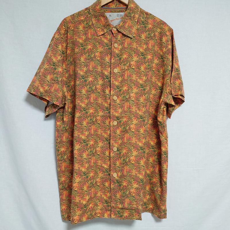 マルガリータビル Margaritaville シャツ、ブラウス 半袖 アロハシャツ XL 総柄 橙 / オレンジ / X 緑 / グリーン / メンズ USED 古着 中古 10011922
