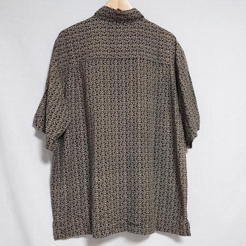 リネア ロッサ Linea Rossa シャツ、ブラウス 半袖 L 総柄 茶 / ブラウン / X 黒 / ブラック / メンズ USED 古着 中古 10011924
