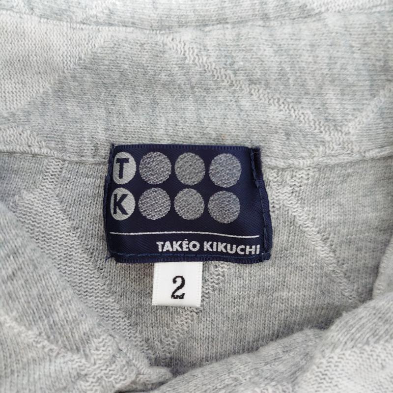 タケオキクチ TAKEO KIKUCHI ポロシャツ 半袖 2 灰 / グレー / メンズ USED 古着 中古 10011937