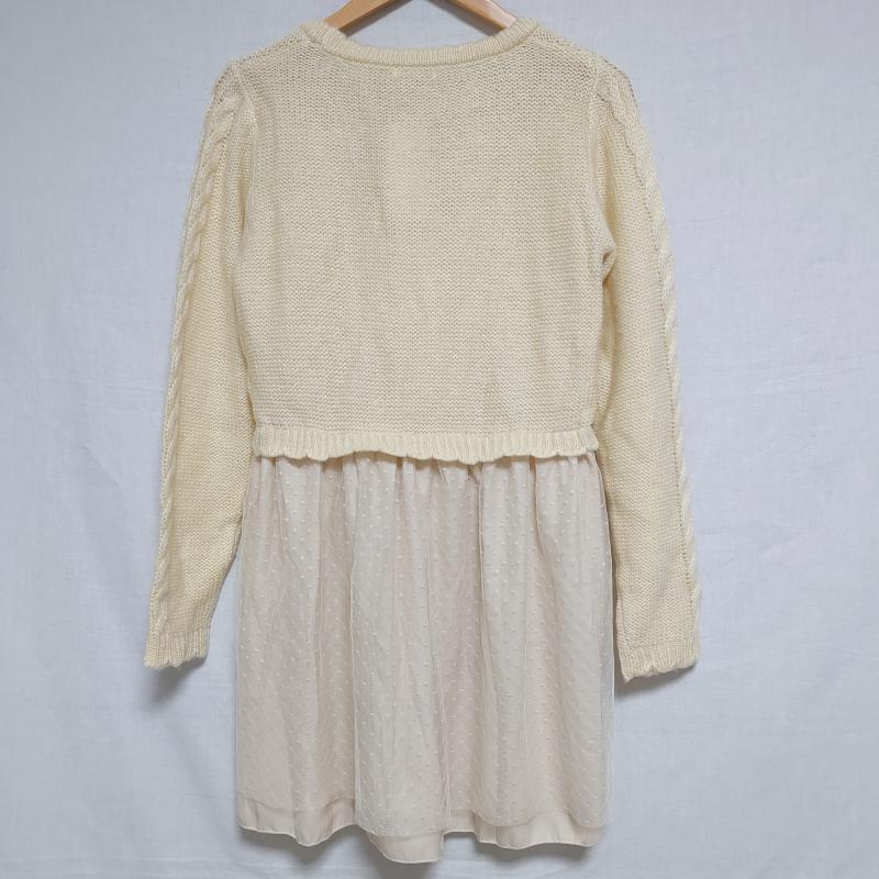 アクシーズファム axes femme ワンピース ひざ丈スカート M 無地 白 / ホワイト / X ベージュ / ベージュ / レディース USED 古着 中古 10011950