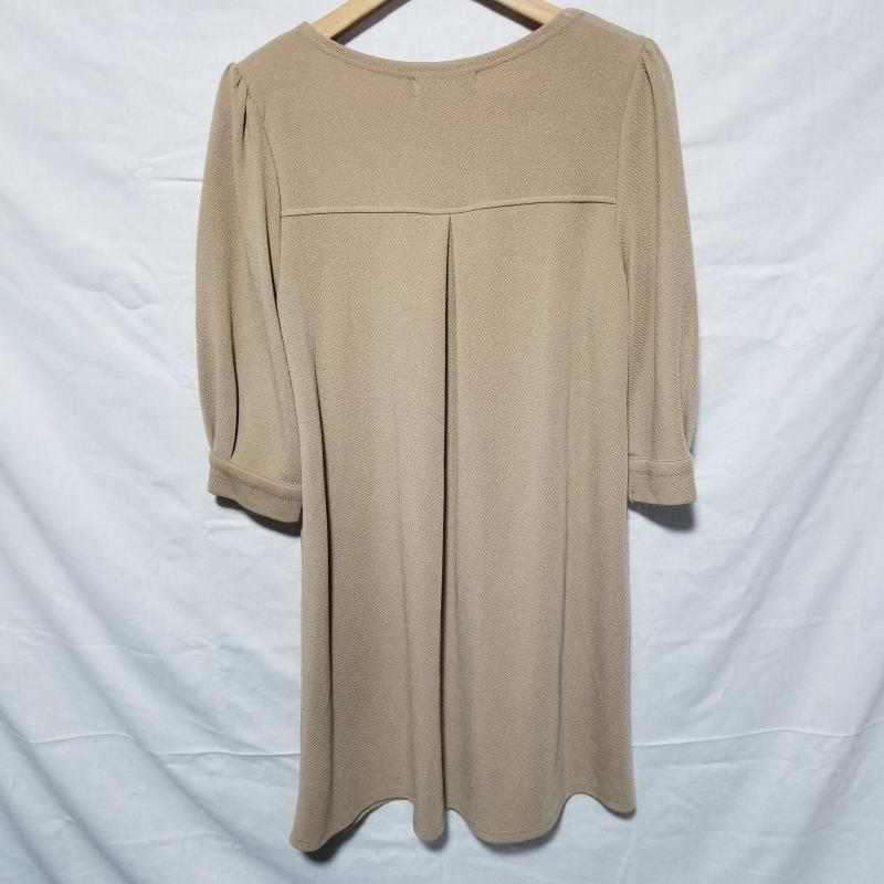 コクーン COCOON ワンピース ひざ丈スカート M 無地 X ベージュ / ベージュ / レディース USED 古着 中古 10012037