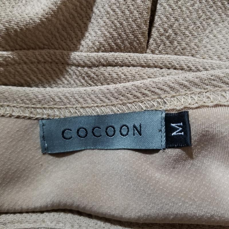 コクーン COCOON ワンピース ひざ丈スカート M 無地 X ベージュ / ベージュ / レディース USED 古着 中古 10012037