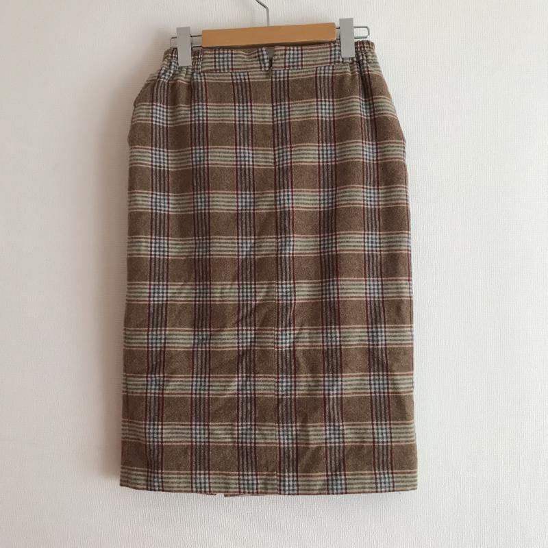 エンネア Ennea スカート ひざ丈スカート 36 チェック 茶 / ブラウン / X 赤 / レッド / X 黒 / ブラック / レディース USED 古着 中古 10012072